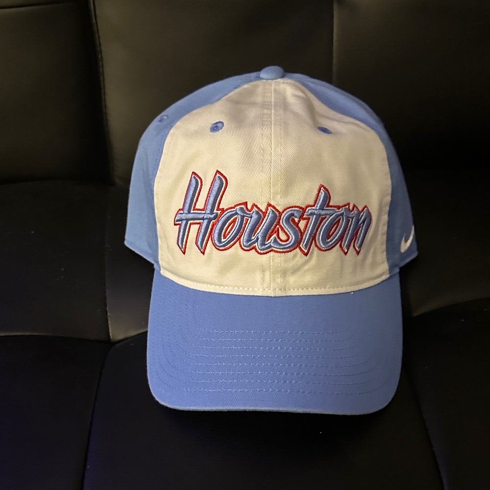 Nike Blue and White Houston Cap